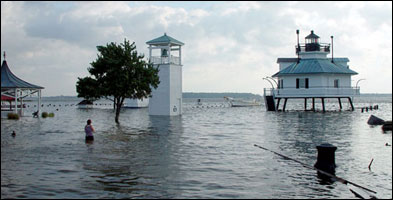 Flooded Chesapeake Bay Maritime Museum