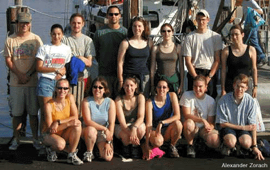 Class photograph of the 2002 REU students - by Alexander Zorach